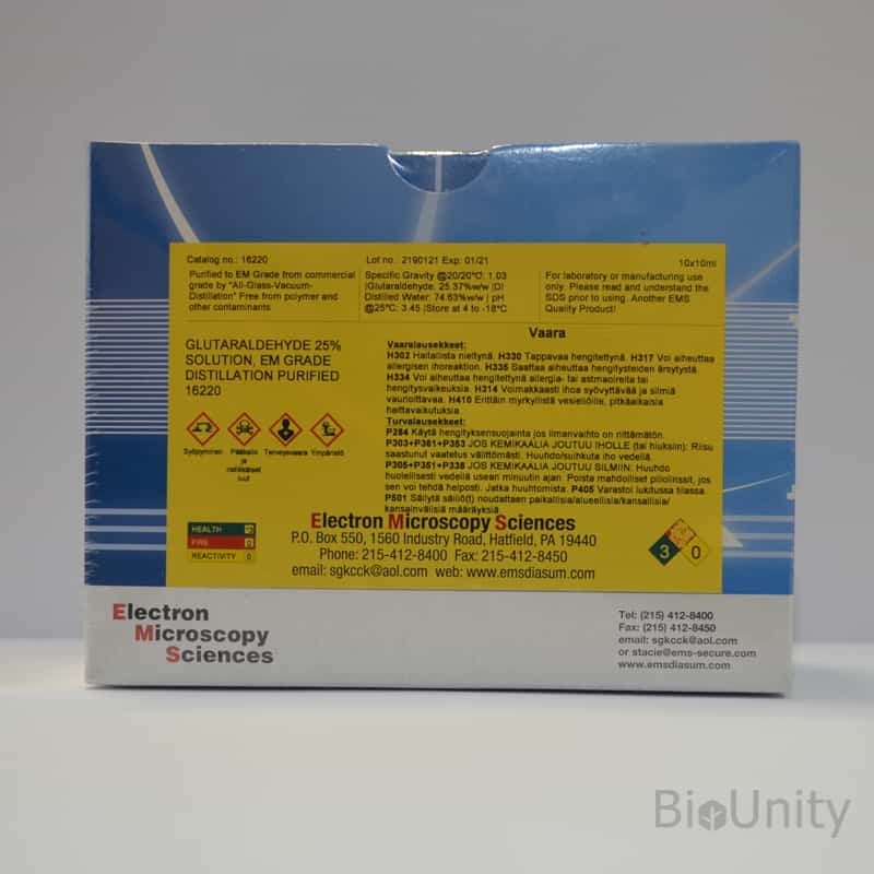 Glutaraldehyde, box 10 x 10 ml ampoules