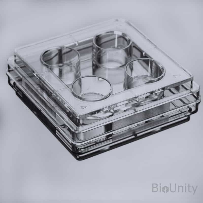 Планшет культуральный 4-луночный, с обработанной поверхностью, для монослойных культур клеток, с крышкой, плоскодонный, стерильный, PS